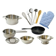 PopOhVer Deluxe Pots & Pans Set 12 Piece Playset - Stainless Steel