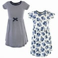 thumbnail image 2 of Touched by Nature Big Girls and Youth Organic Cotton Short-Sleeve Dresses 2pk, Navy Floral, 12 Years, 2 of 6