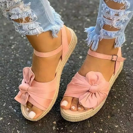 

Sandals Women Clearance! Kizly Summer Womens Sandals Deals Woman Soft Sandals Open Toe Casual Platform Wedge Shoes Casual Fashion Bow Women s Sandals