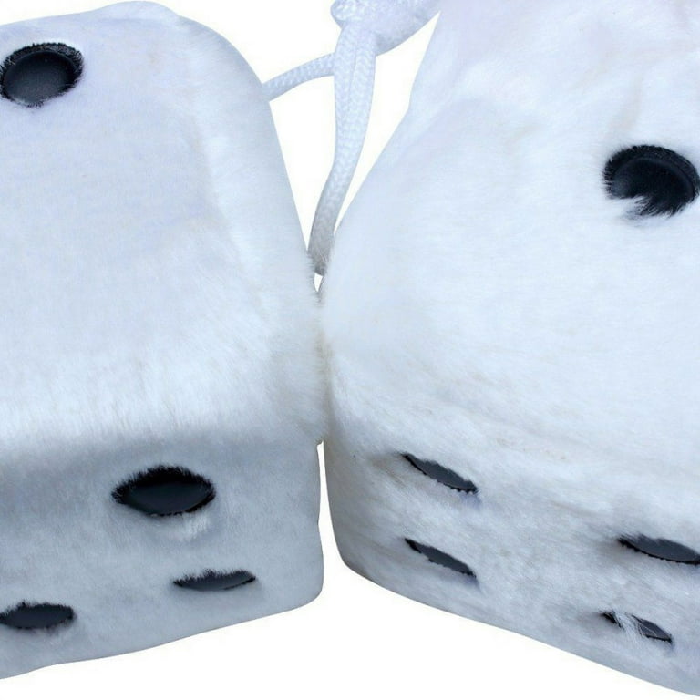 Pair Fuzzy Plush Dice for Car Rearview Mirror, 3'' Retro Square Heart-Shape  Decoration Dice for Hanging Car Accessories, Car Decorations for Women