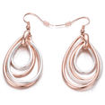 thumbnail image 2 of Yoursfs Two-Tone Textured Multi Hoops Dangling Earrings for Women Silver and Rose Gold Plated Piercing Fishhook Earrings Fashion Jewelry, 2 of 6
