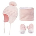 thumbnail image 4 of Hauaitttt Chicminie 3 Pcs/Set Children Hat Neck Warp Gloves Set Thickened Print Knitted Heat Retention Windproof Keep Warm Girls Boys Outdoor Scarf Gloves Set Boys Baseball Hat, 4 of 4