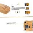 thumbnail image 4 of 2.4G Wireless Optical Bamboo Mouse 3 Adjustable movement speed Computer Mouse with USB Receiver for Notebook PC Laptop Computer Yellow, 4 of 5
