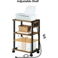 thumbnail image 4 of Industrial Printer Stand with Charging Station, 3-Tier Printer Table, Rolling Printer Cart with Adjustable Shelf and Hook, Rustic Brown and Black, 4 of 6