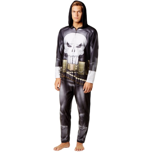 Briefly Stated - Disfraz completo de Punisher para hombre, color negro, pequeño