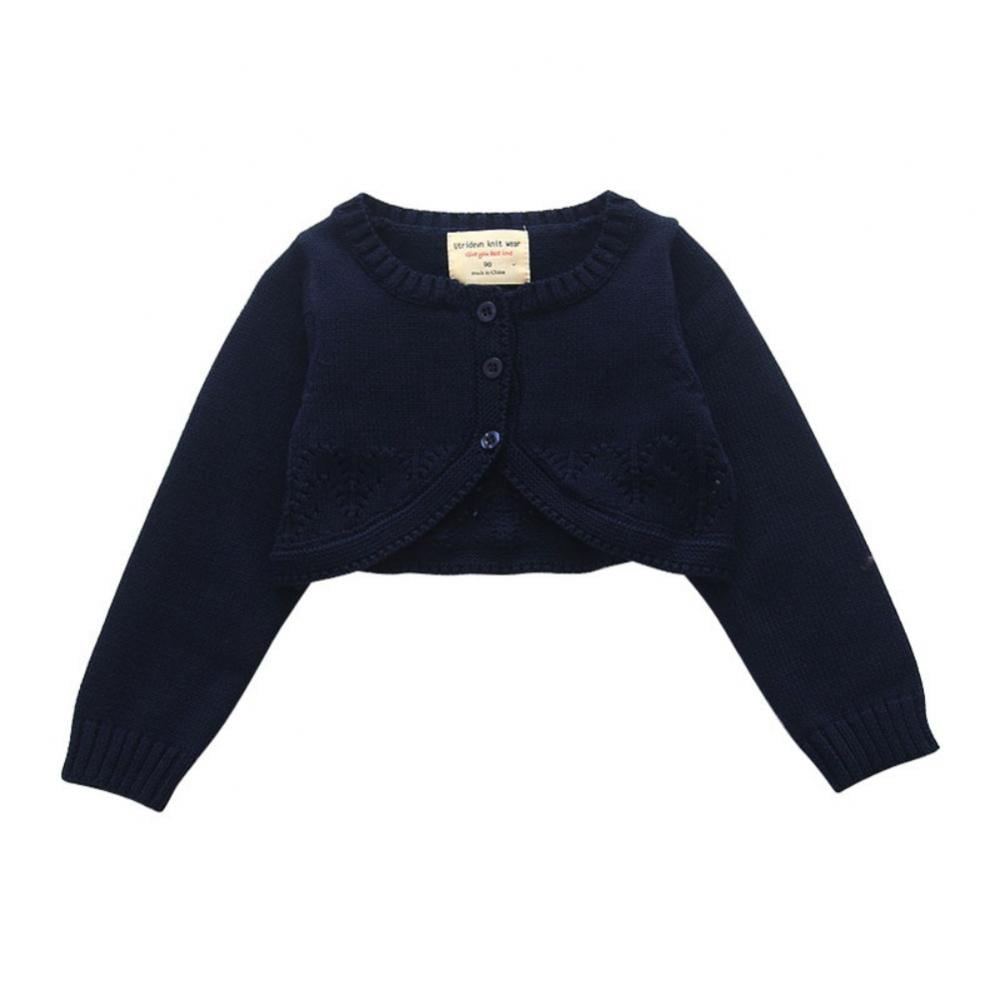 Xmarks Long Sleeve Girls Shrug Cotton Knit Girls Cardigan Childrens