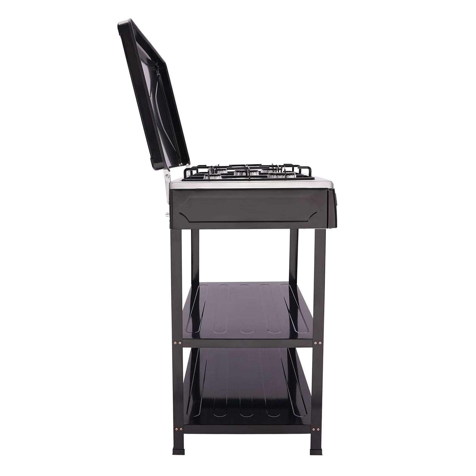 Wuzstar 5 Burners Natural Gas Stove Freestanding Portable Natural Gas Stove for Outdoor Activities Such As Camping, Fishing, Rv Travel,Black