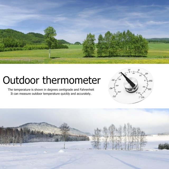 Medidor de temperatura de puntero de termómetro de ventana autoadhesiva circular para exteriores Sywqhk Para estrenar