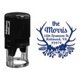 thumbnail image 1 of Printtoo Custom Round Floral Antlers Address Return Personalized Self Inking Rubber Stamp Gift Idea-Blue, 1 of 1