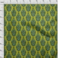 thumbnail image 3 of oneOone Cotton Jersey Lime Green Fabric Leaves & Floral Block Sewing Fabric By The Yard Printed Diy Clothing Sewing Supplies 58 Inches Wide, 3 of 4