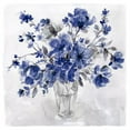 thumbnail image 2 of Robinson, Carol 26x26 Black Ornate Wood Framed with Double Matting Museum Art Print Titled - Indigo Bouquet, 2 of 4