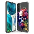 thumbnail image 3 of MUNDAZE LG Stylo 6 Shockproof Clear Hybrid Protective Phone Case Fantasy Skull Red Purple Roses Cover, 3 of 5