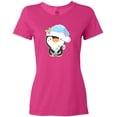 thumbnail image 3 of Inktastic Cute Christmas Penguin in Blue Hat Women's T-Shirt, 3 of 5