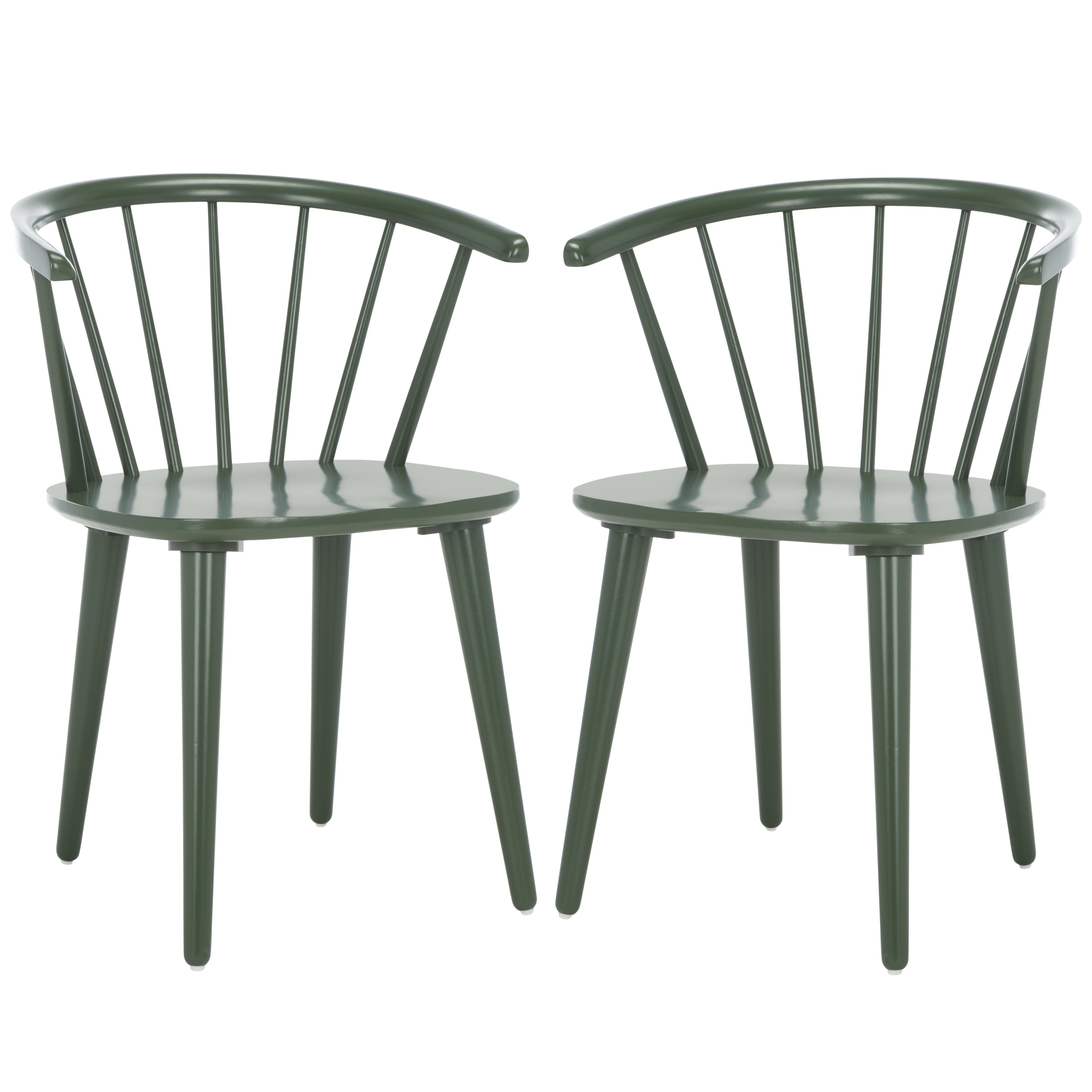 Safavieh Blanchard Scandinavian Wood Dining Side Chairs, Dusty Green (Set of 2)