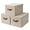 Brown and Beige Large, variant on Storage Bins with Lid, Decorative Boxes with Soft Rope Handles, Foldable Baskets, Gray, Large, 3-Pack