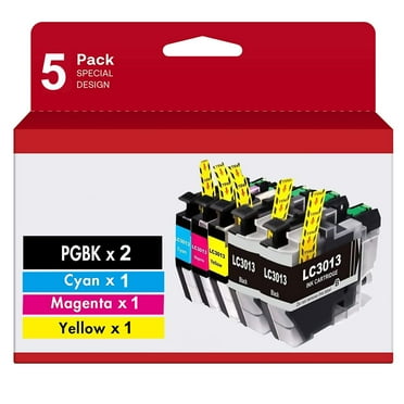 LC3013 LC3011 Compatible Ink Cartridge Replacement for Brother LC3013 High Yield for Brother MFC-J491DW MFC-J497DW MFC-J690DW MFC-J895DW Printer, 5-Pack (2 Black, 1Cyan, 1 Magenta, 1 Yellow)
