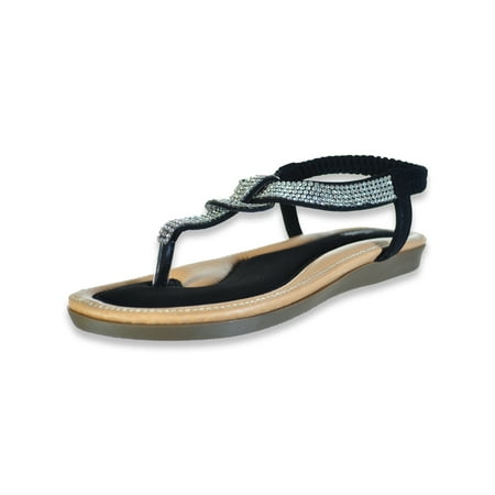 

Link Girls Gem T-Strap Sandals - black 12 toddler