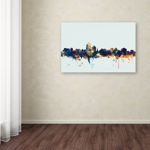 Trademark Fine Art "Albuquerque NM Skyline Blue" Canvas Art by Michael Tompsett