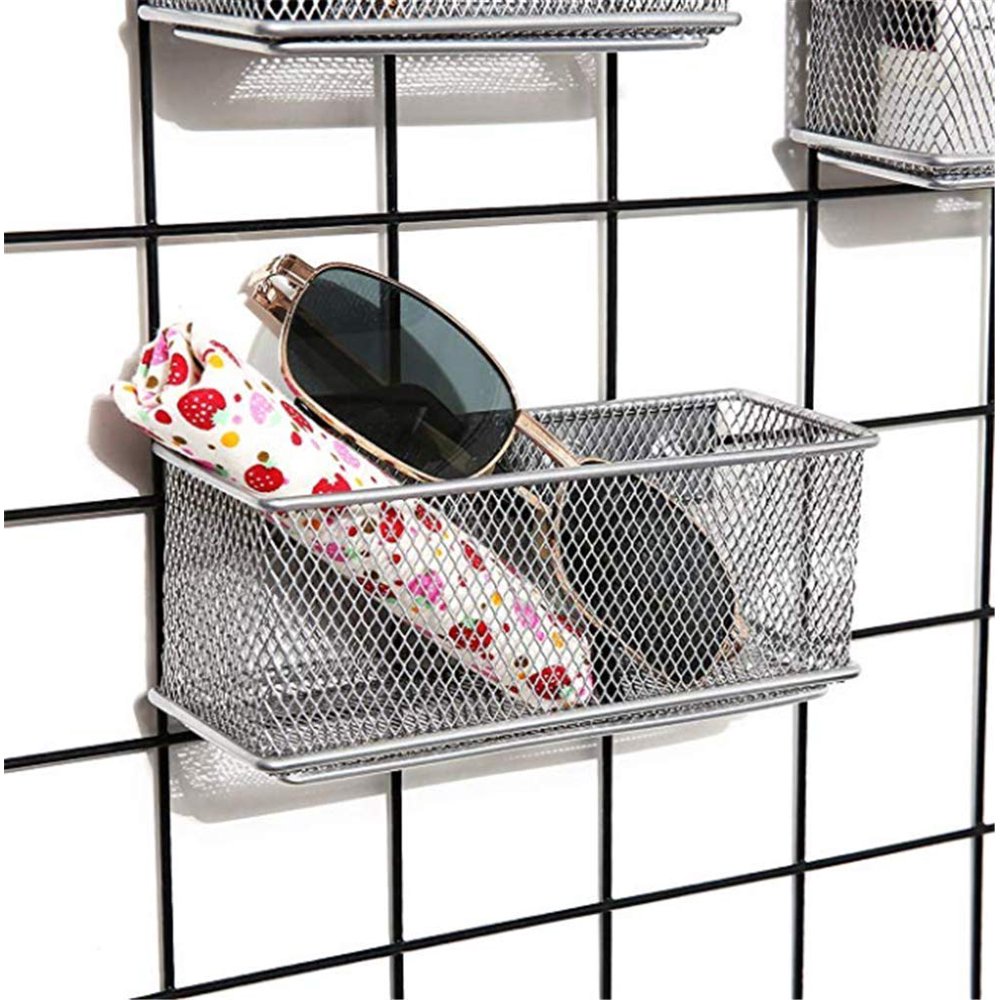 Pro Space Storage Basket Metal Mesh Office Supplies Holder