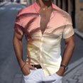 thumbnail image 2 of Camisas De Vestir Para Hombre Slim Fit Hombres Casual Manga corta Primavera Verano Turndown Neck 3D Impreso Camisas Moda Top Blusa Camisas (Khaki, L), 2 of 4
