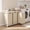 Cappuccino Beige, Natural Beige, variant on Ledrem 3-Bag Laundry Sorter Hamper with Pull-Out Bags and Shelf,Cappuccino Beige and Natural Beige