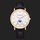 thumbnail image 2 of Reloj de cuarzo para parejas con esfera blanca y correa de cristal de lujo dorado Glamour, 2 of 2