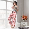 thumbnail image 4 of Uemuo Strawberry Pattern Women's Wide Leg Palazzo Lounge Pants with Pockets Light Weight Loose Comfy Casual Pajama Pants-, 4 of 9