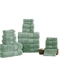 thumbnail image 1 of The Urban Port BM222878 Bergamo Spun Loft Towel Set with Striped Pattern, Green - 18 Piece, 1 of 2