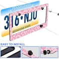 thumbnail image 4 of White Pink Floral License Plate Frame Metal Car Accessories Personalized License Plate Cover Fits Standard U.S. Vehicles Size: 12.2 x 6 Inches for Men Women Gift, 4 of 7