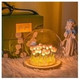 thumbnail image 4 of Flor de tulipán Artificial, adornos de luz nocturna hechos a mano, lámpara LED de noche para mesita de noche, decoración de escritorio de dormitorio, regalos de cumpleaños, lámpara de mesa, 4 of 5