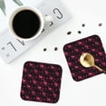 thumbnail image 4 of Honeii Vintage Psychedelic Print Leather Coaster Set of 4, Ideal for Safeguarding Your Furniture from Drinks Spills and Effortless Cleanup-Square, 4 of 6