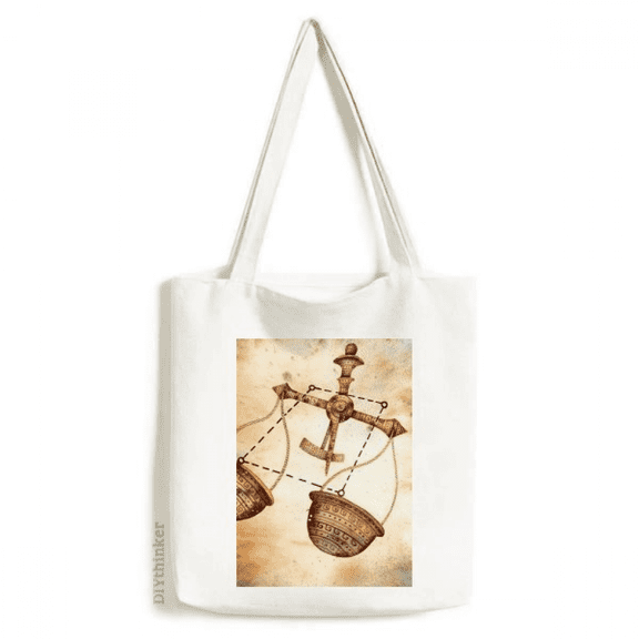 September October Libra Constellation Zodiac Tote Canvas Bag Shopping Satchel Casual Handbag
