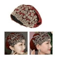 thumbnail image 3 of ZheElen Bonnet Femme Floral Chapeau Chimio Cancer Bonnet Décontracté Rouge Foncé 1Set, 3 of 6