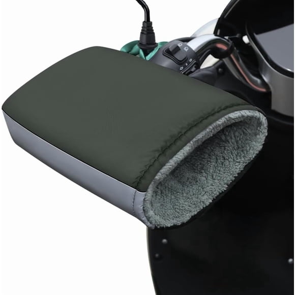 Handlebar Gloves Warmers | Waterproof Thermal Handlebar Covers with Thick Plush Lining | Universal Fit for Bicycle Motorcycle E-Bike Scooter