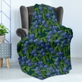 thumbnail image 4 of Pansy Soft Flannel Fleece Throw Blanket, Digitally Generated Demonstration of Petals and Leaves Top View Scene, Cozy Plush for Indoor and Outdoor Use, 70" x 90", Ceil Blue Green Emerald, by Ambesonne, 4 of 5