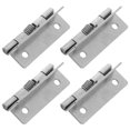 thumbnail image 1 of Bisagra de puerta de acero inoxidable con resorte, 4 piezas, cierre automático, acero inoxidable cepillado, herrajes de bricolaje para puertas o gabinetes, color plateado, 1 of 8
