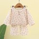 thumbnail image 2 of Odeerbi 6M-13Y Niños Niñas Verano Algodón Pijamas Manga Larga Tops Pantalones Conjunto Suave Floral Imprimir Sleepwear Ligero Transpirable Pijama Set, 2 of 3