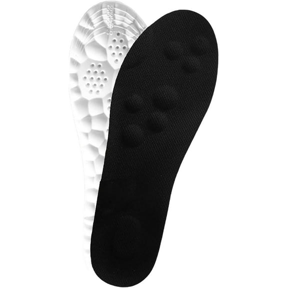 Steppers Insoles for Men Women, 2025 New Steppers Massage Insoles, Cloud Insoles, Steppers Shoe Inserts Memory Foam Insoles with Arch Support (1Pair*Black,Men 6.5-7.5/Women 8-9)