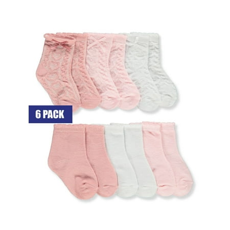

Koala Baby Baby Girls 6-Pack Crew Socks - white/mauve 6 - 12 months