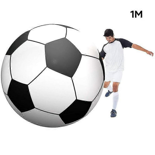 Pelota de playa gigante inflable compatible con niños, 1 m de altura, balón de fútbol jumbo gigante compatible con fiestas al aire libre.