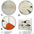 thumbnail image 3 of Designart "Minimalist Marine Fishing" Animals Metal Wall Decor, 3 of 5