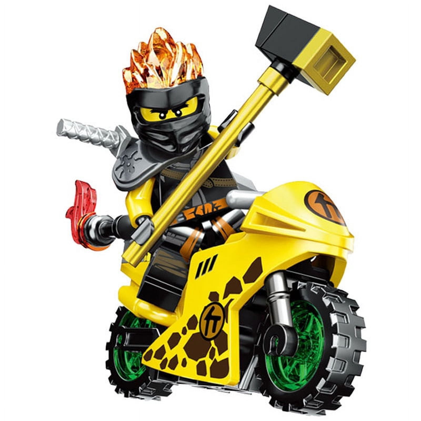 8 Pcs Ninja  Anime Series Minifigures Toy Set, Ninja Ice Motorcycle Character Action Figures Building Block, Gifts for Boys Girls and Fans