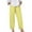 Yellow, variant on Women's Casual Pants Solid Color Loose Comfort Linen Drawstring Elastic Waist Pocket Straight Leg Trousers for Everyday Wear