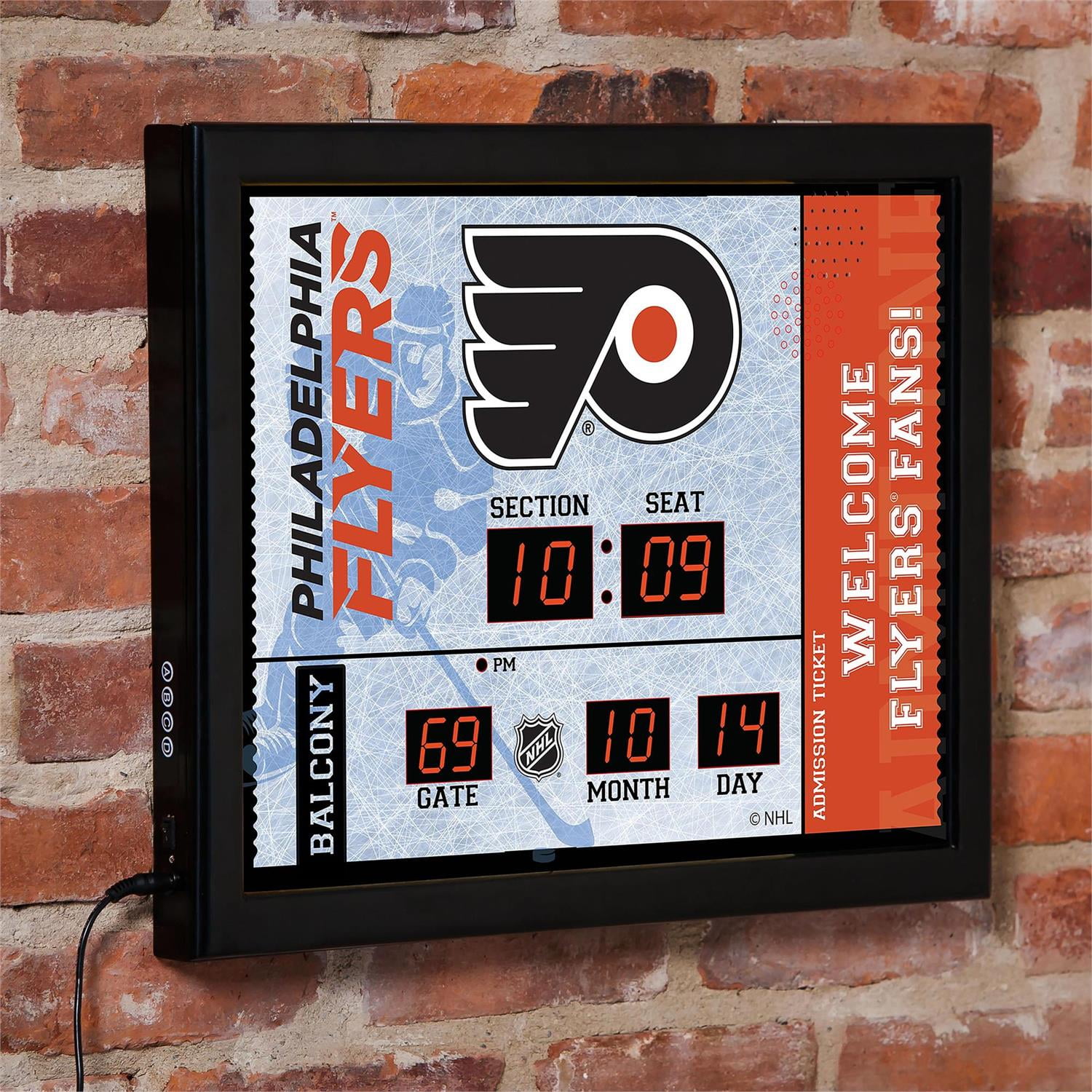Evergreen Enterprises Bluetooth Scoreboard Wall Clock, Philadelphia Flye, 1.75'' x 19.7'' x 15.75'' inches