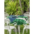 thumbnail image 2 of Outdoor Tablecloth with Umbrella Hole and Zipper, Saint Patrick's Day Round Table Cloth 54 Inch Waterproof Tablecloth, Luck Leaves Car Green Buffalo Plaid Picnic Table Cover for Patio Camping, 2 of 7