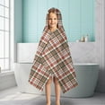thumbnail image 6 of Red and Green Plaid Christmas Pattern Hooded Bath Towel，50"x30" for Ages 3 To 12 Kids, Quick Dry Lightweight Soft Microfiber Hood Beach Towel Cover Up for Kids, 6 of 7