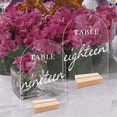 thumbnail image 4 of 12PCS DIY Blank Acrylic Table Sign Clear Sign with Stand Transparent Arch Table Numbers Table Card Wedding Decoration,C, 4 of 8
