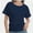 Navy, variant on Womens Short Sleeve Boat Neck Side Shirring Dolman Drape Top