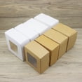 thumbnail image 4 of Wholesale of 10 latest gift packaging boxes with window white/kraft paper boxes, party matching candy gift bags 8x8x4cm white window, 4 of 6