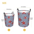 thumbnail image 3 of Fotbe Starfish Navy Blue Stripe Cesto de Ropa con Asas, Cesto Impermeable de Gran Capacidad, Bolsa de Lavado para Dormitorio, Cesto de Ropa con Ruedas y Asas-Medium, 3 of 6